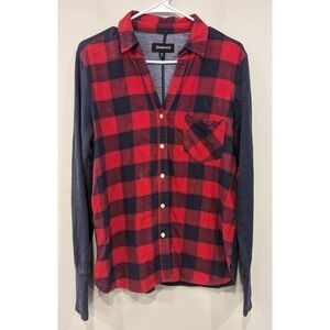 Betabrand The Lumberjill Buffalo Plaid Long Sleeve Button Down Shirt Size Medium